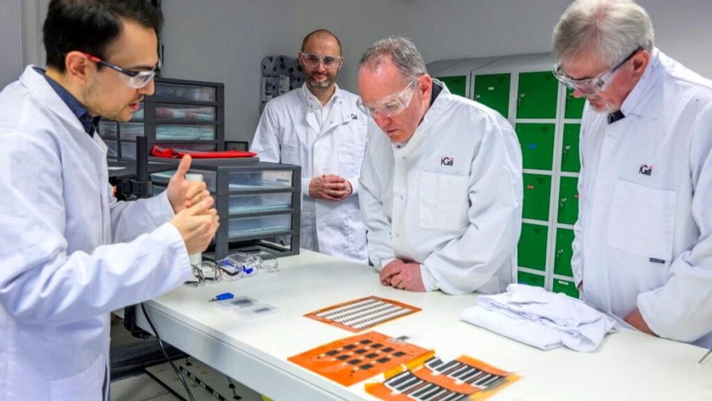 iGii team and Scottish Enterprise representatives examining advanced materials technology