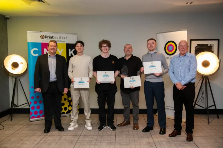 Winners and representatives at the Print Scotland Apprentice of the Year Awards 2026